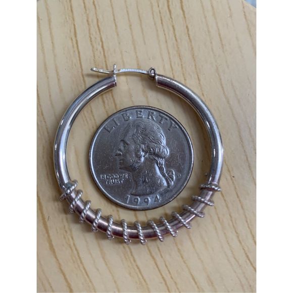 Sterling Silver Hoop Earrings - Picture 2 of 3